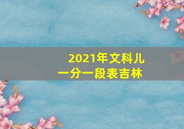 2021年文科儿 一分一段表吉林